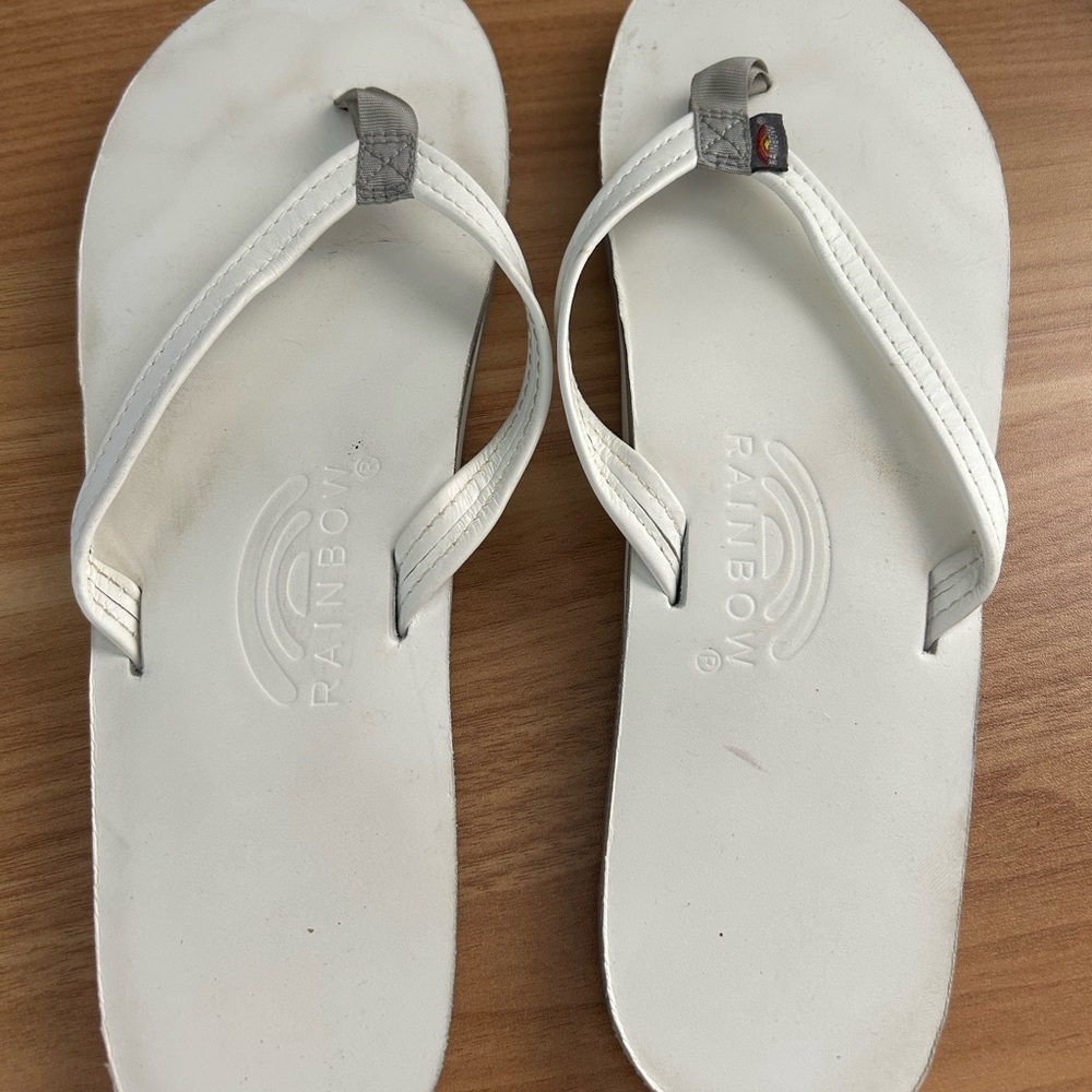 Rainbow Women's White Flip Flops
